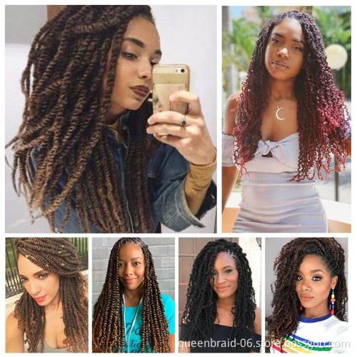 Bomb Twist Crochet Hair 18 Inch Spring Twist Crochet Braids Pre-looped Mini Passion Twist Braiding Hair Synthetic Hair Extension